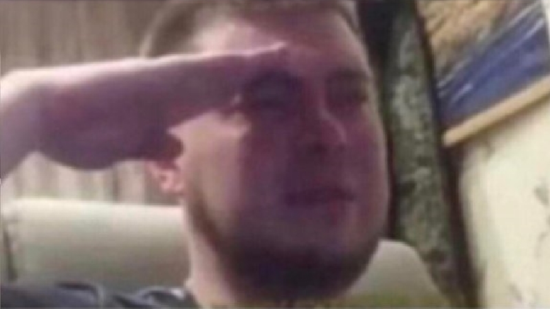 Crying guy salute